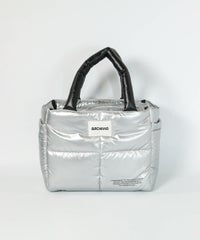 メタリック中綿カートバッグ(ライトグレー)前