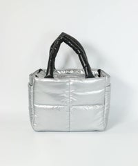 メタリック中綿カートバッグ(ライトグレー)後ろ