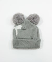 ボンボンニット帽(グレー)後ろ