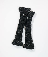 保温撥水ドット柄レッグウォーマー(ブラック)