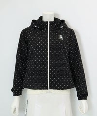 保温撥水ドット柄ブルゾン(ブラック)前