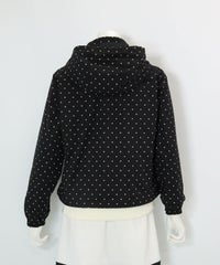 保温撥水ドット柄ブルゾン(ブラック)後ろ