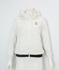保温撥水ドット柄ブルゾン(ホワイト)前