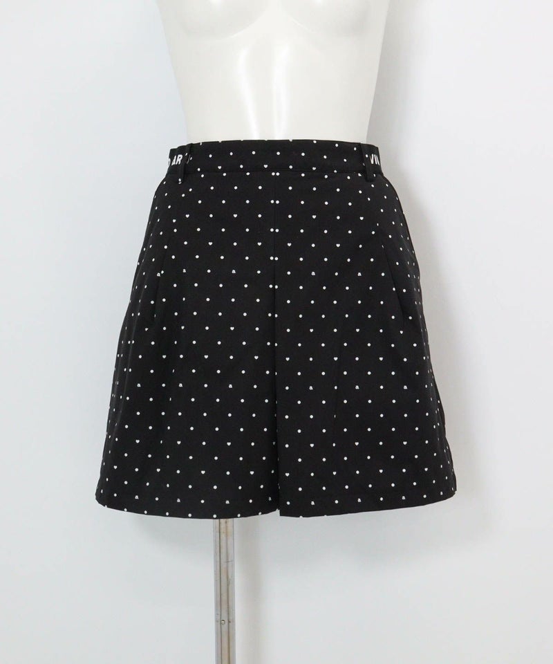 保温撥水ドット柄スカート(ブラック)前