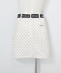 保温撥水ドット柄スカート(ホワイト)後ろ
