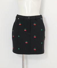 チェリー刺繍スカート(ブラック)前