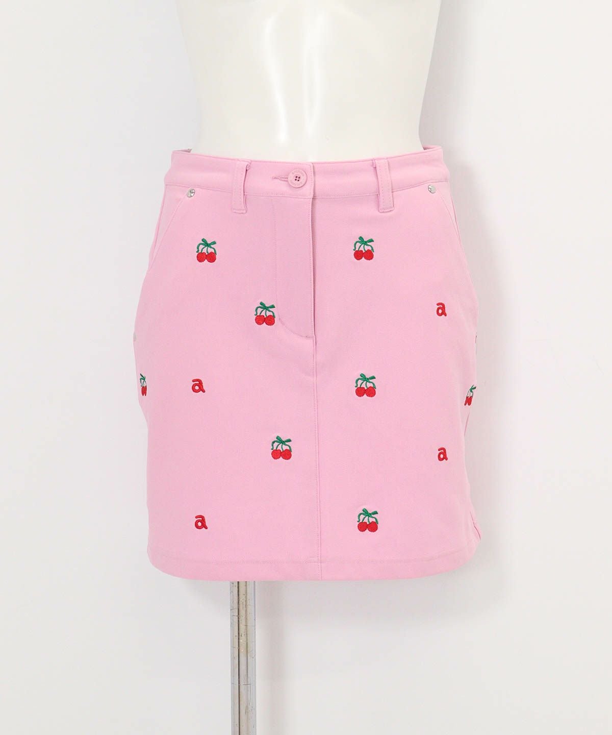 チェリー刺繍スカート(ピンク)前