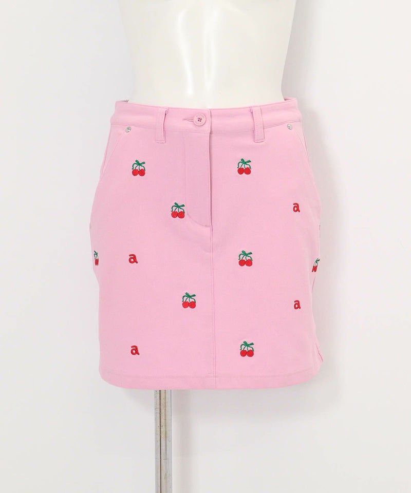 チェリー刺繍スカート(ピンク)前
