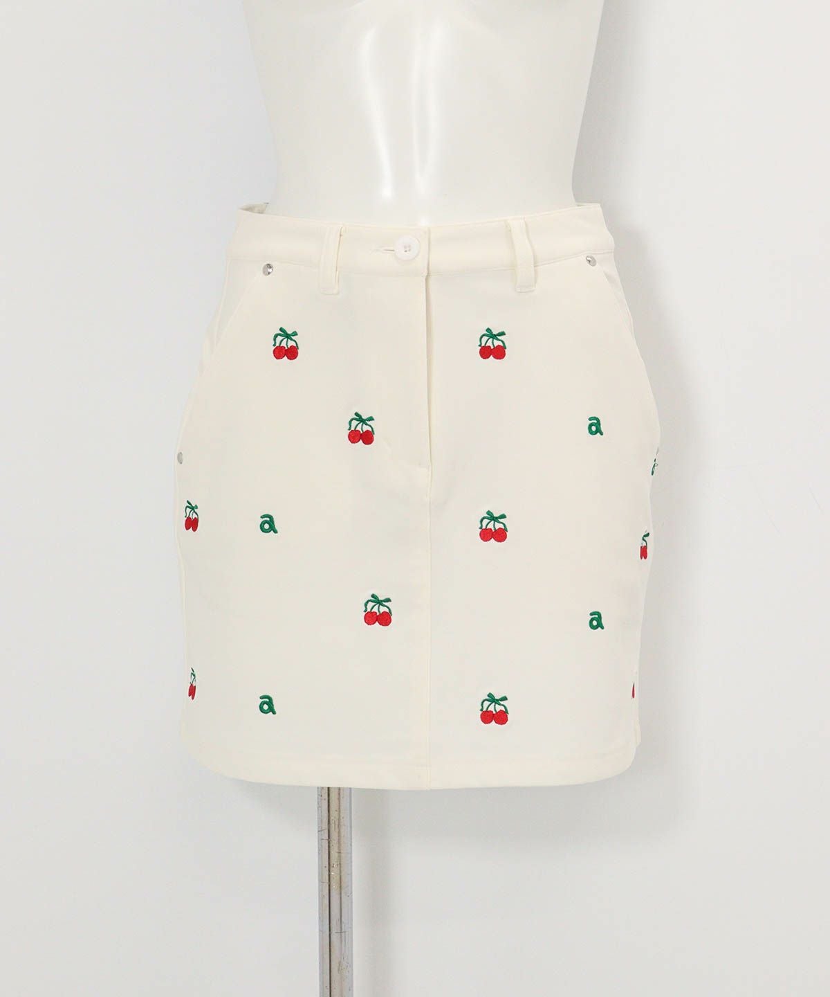 チェリー刺繍スカート(ホワイト)前