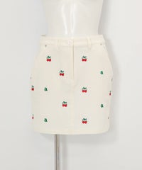 チェリー刺繍スカート(ホワイト)前