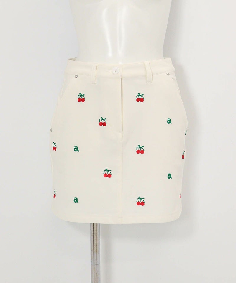 チェリー刺繍スカート(ホワイト)前