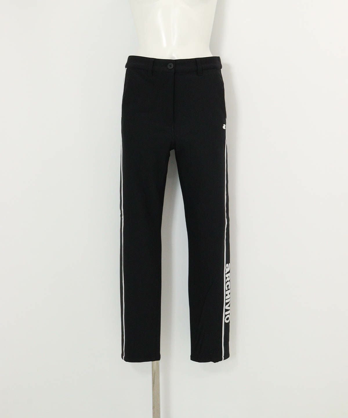 サイドライン裏起毛パンツ(ブラック)前