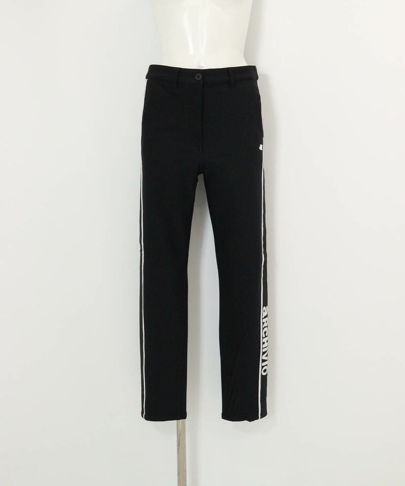 サイドライン裏起毛パンツ(ブラック)前