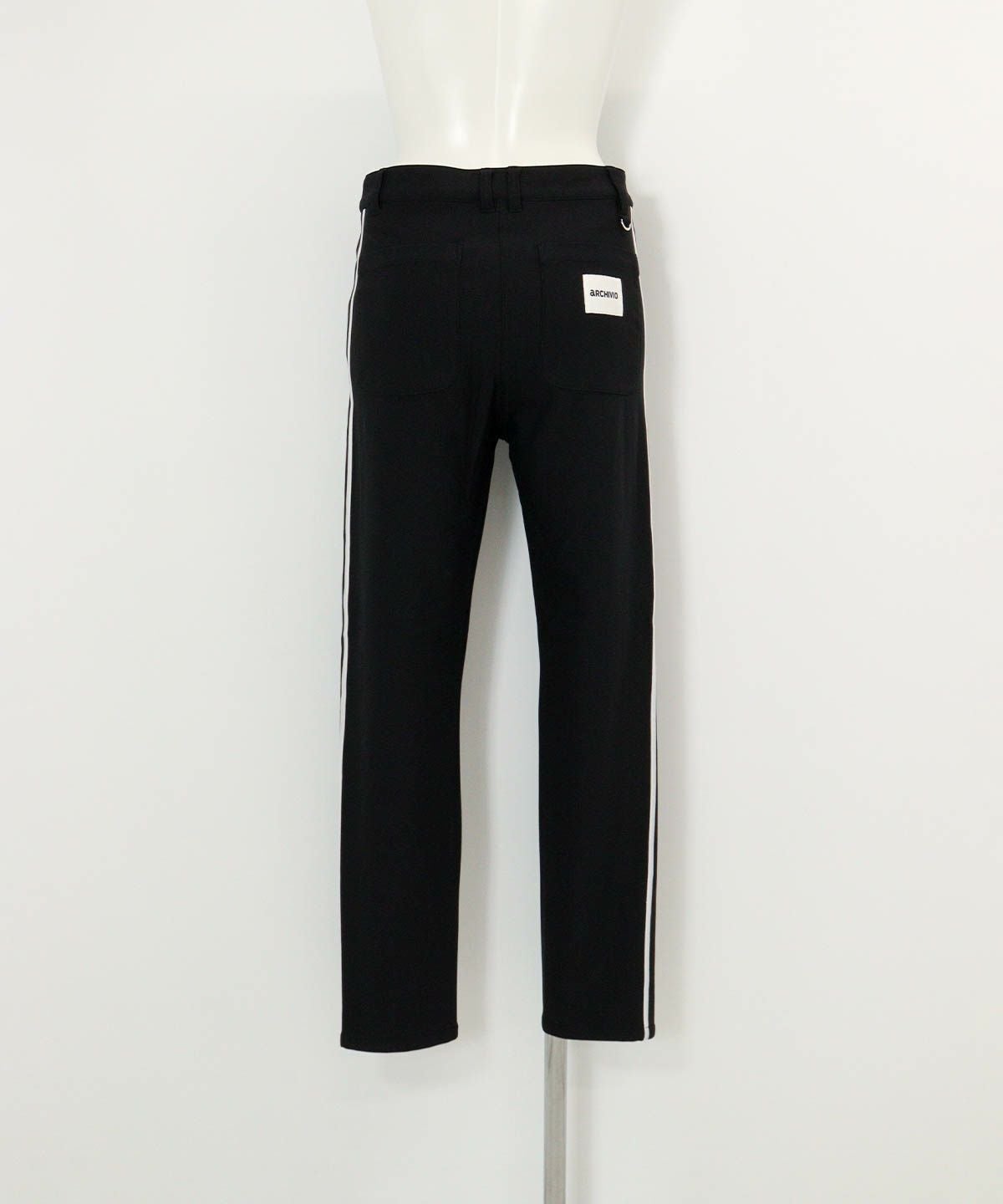 サイドライン裏起毛パンツ(ブラック)後ろ