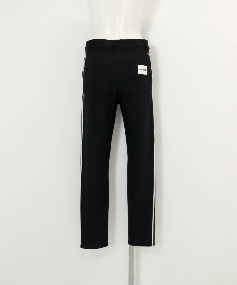 サイドライン裏起毛パンツ(ブラック)後ろ