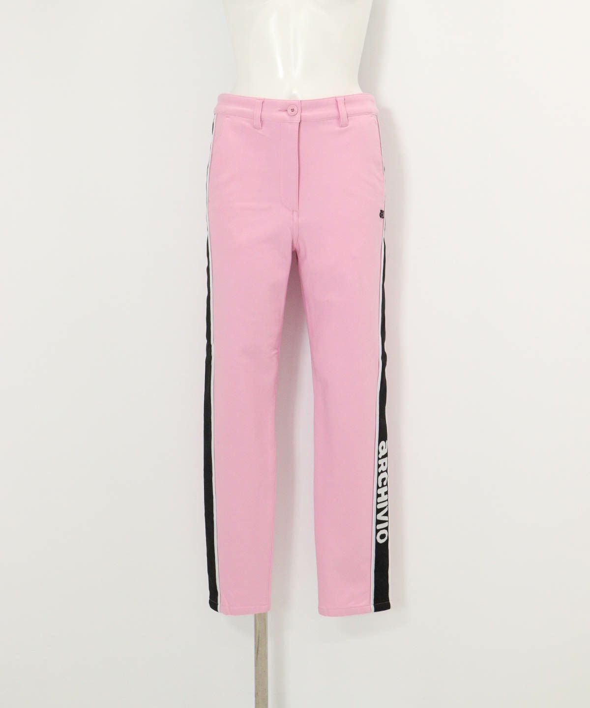 サイドライン裏起毛パンツ(ピンク)前