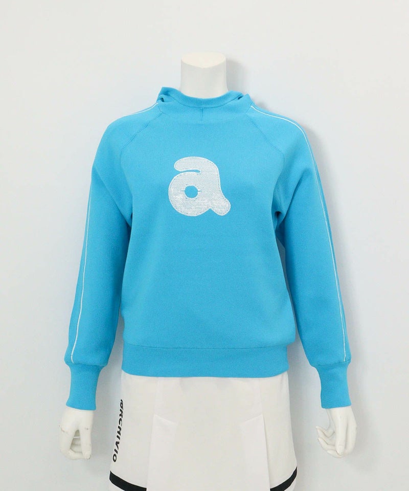 スパンコール刺繍保温ニット(ブルー)前