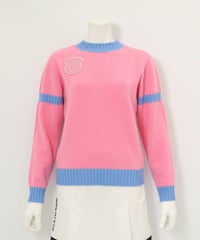 カシミヤ100％バックロゴニット(ピンク)前