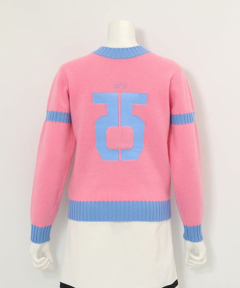 カシミヤ100％バックロゴニット(ピンク)後ろ