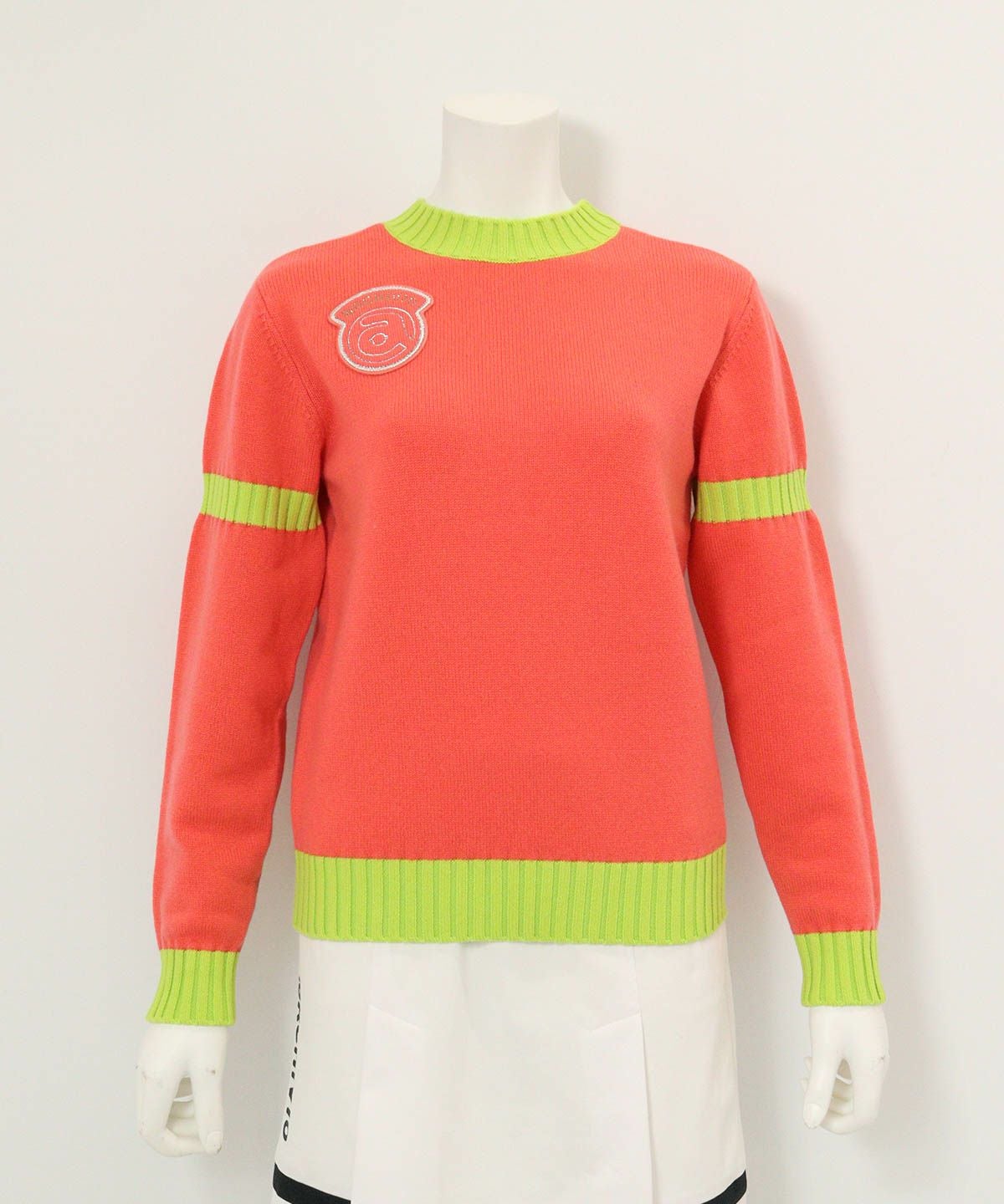 カシミヤ100％バックロゴニット(オレンジ)前