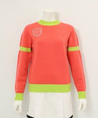 カシミヤ100％バックロゴニット(オレンジ)前