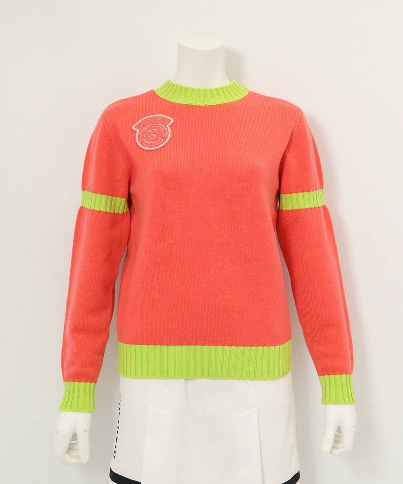 カシミヤ100％バックロゴニット(オレンジ)前