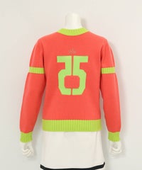 カシミヤ100％バックロゴニット(オレンジ)後ろ