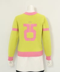 カシミヤ100％バックロゴニット(イエロー)後ろ