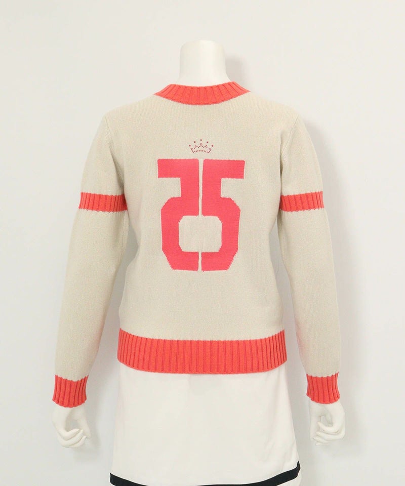 カシミヤ100％バックロゴニット(ホワイト)後ろ