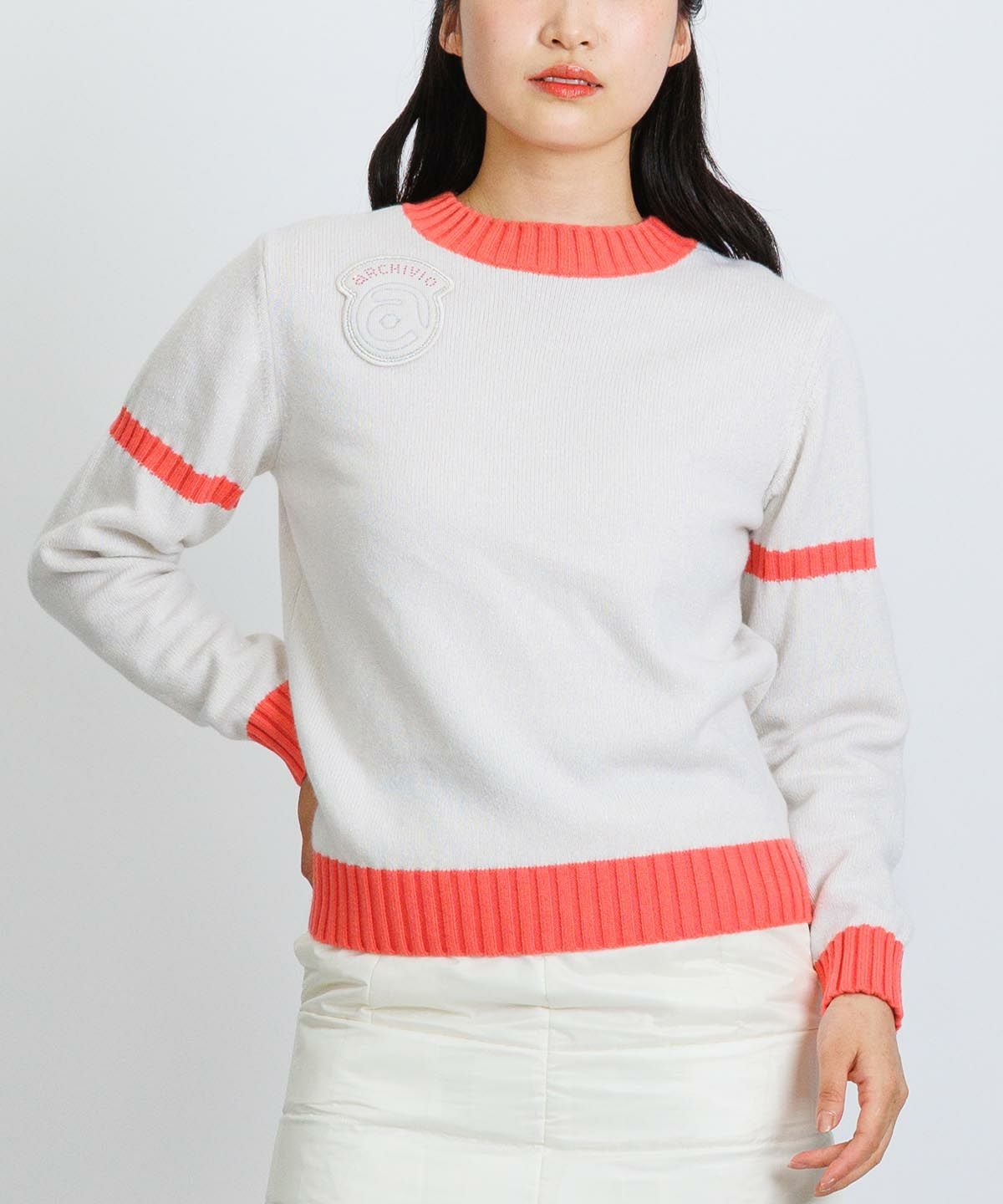 カシミヤ100％バックロゴニット|アルチビオ - ゴルフウェアや婦人服通販