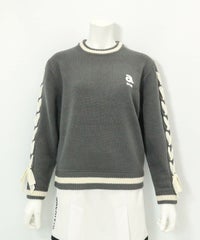 ブレードリボン袖ニット(グレー)前