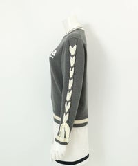 ブレードリボン袖ニット(グレー)横