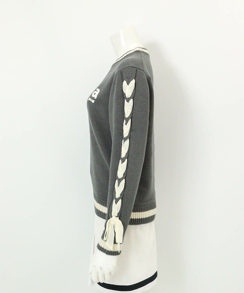 ブレードリボン袖ニット(グレー)横