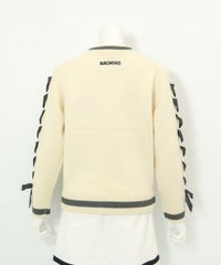 ブレードリボン袖ニット(ホワイト)後ろ