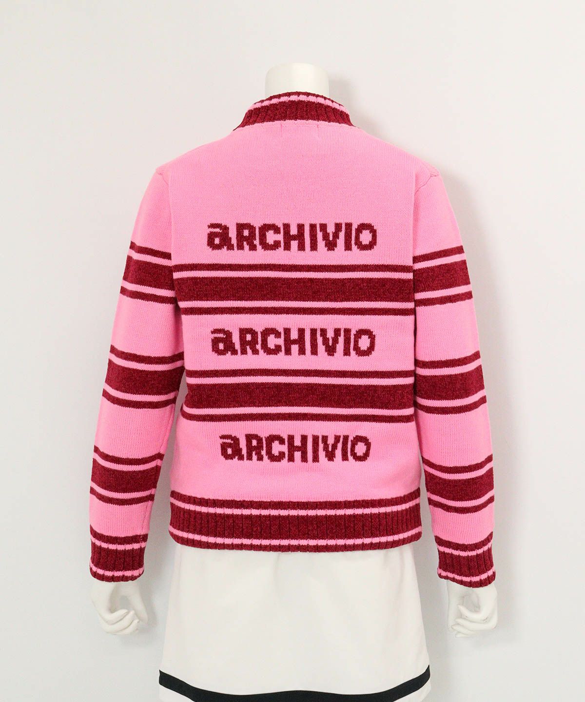 モールラインボーダーニット(ピンク)後ろ