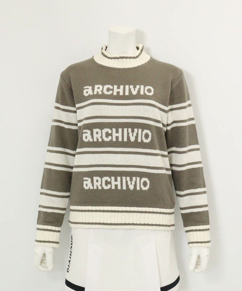 モールラインボーダーニット(グレー)前