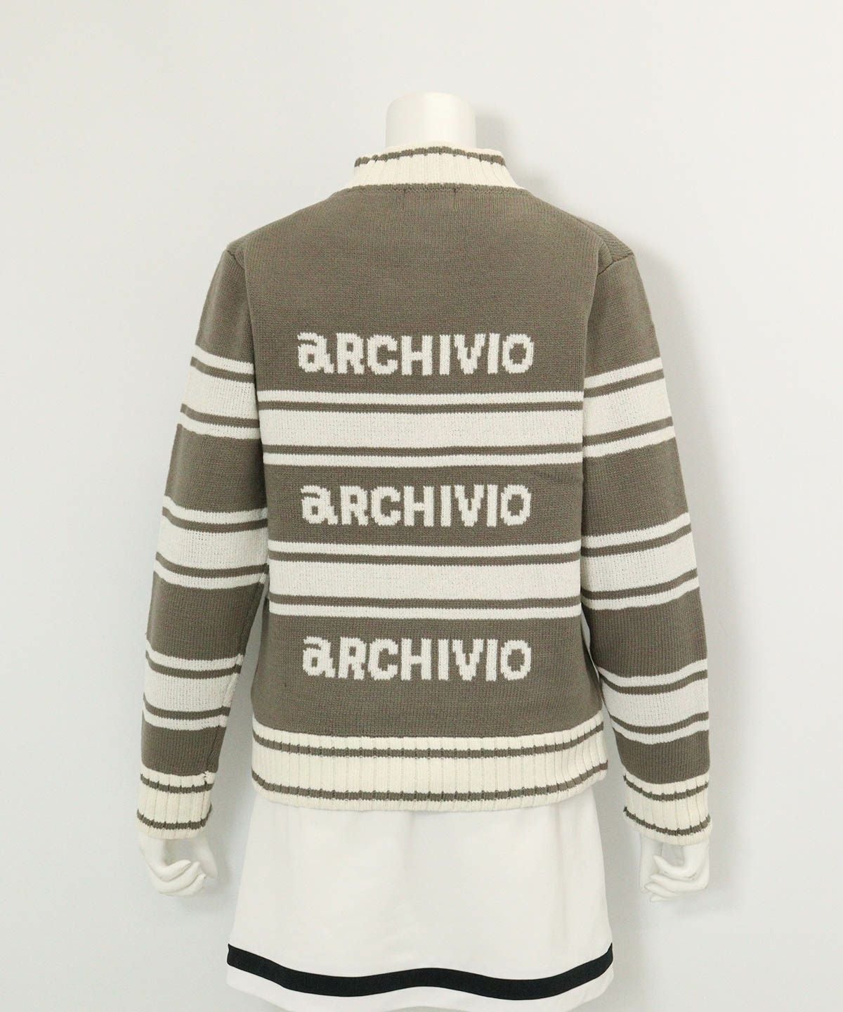 モールラインボーダーニット(グレー)後ろ