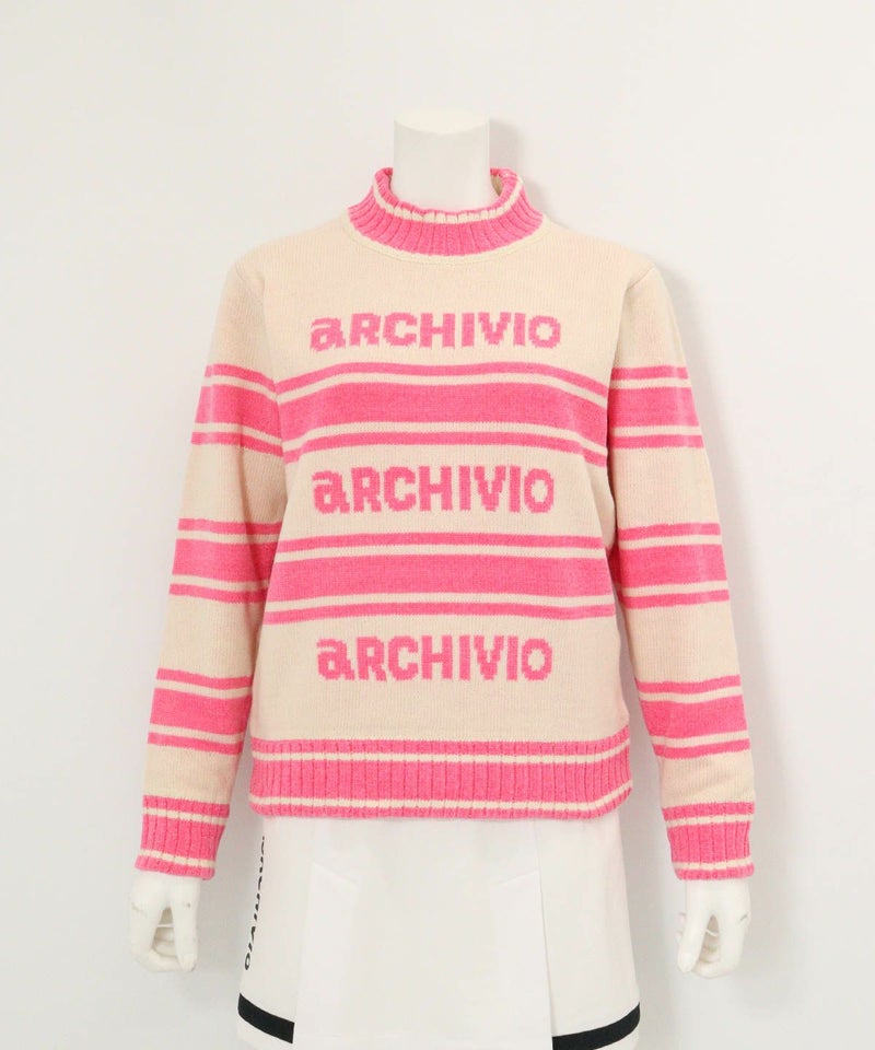 モールラインボーダーニット(ホワイト)前