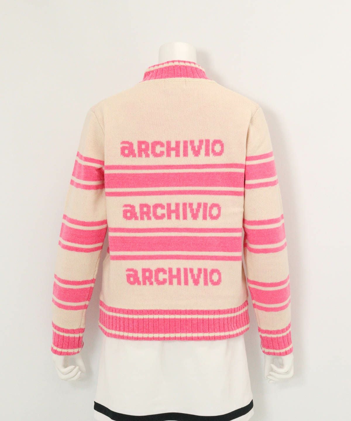 モールラインボーダーニット(ホワイト)後ろ