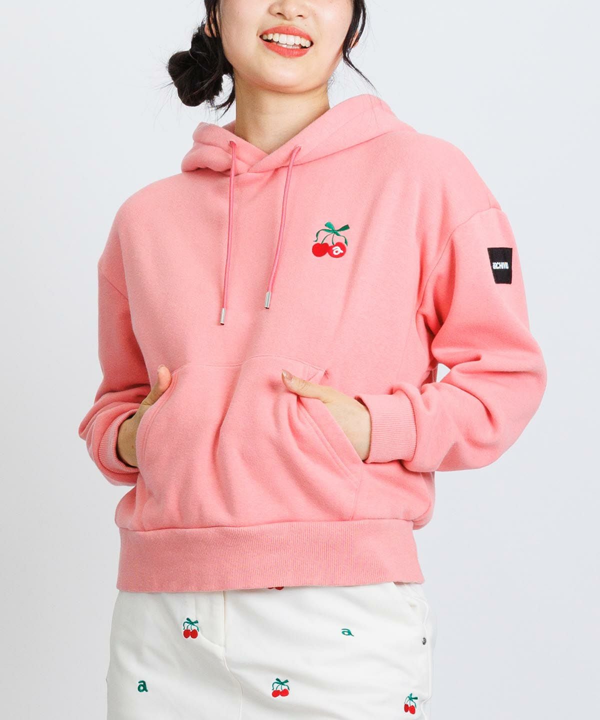 チェリー柄裏起毛パーカー|アルチビオ - ゴルフウェアや婦人服通販