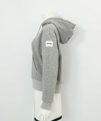 チェリー柄裏起毛パーカー(ライトグレー)横