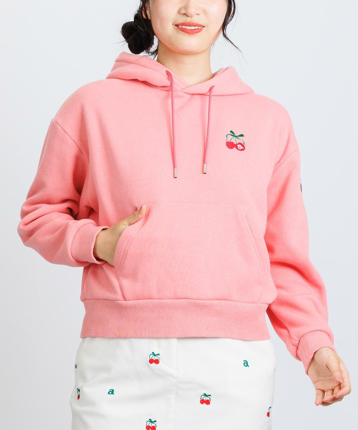 チェリー柄裏起毛パーカー|アルチビオ - ゴルフウェアや婦人服通販