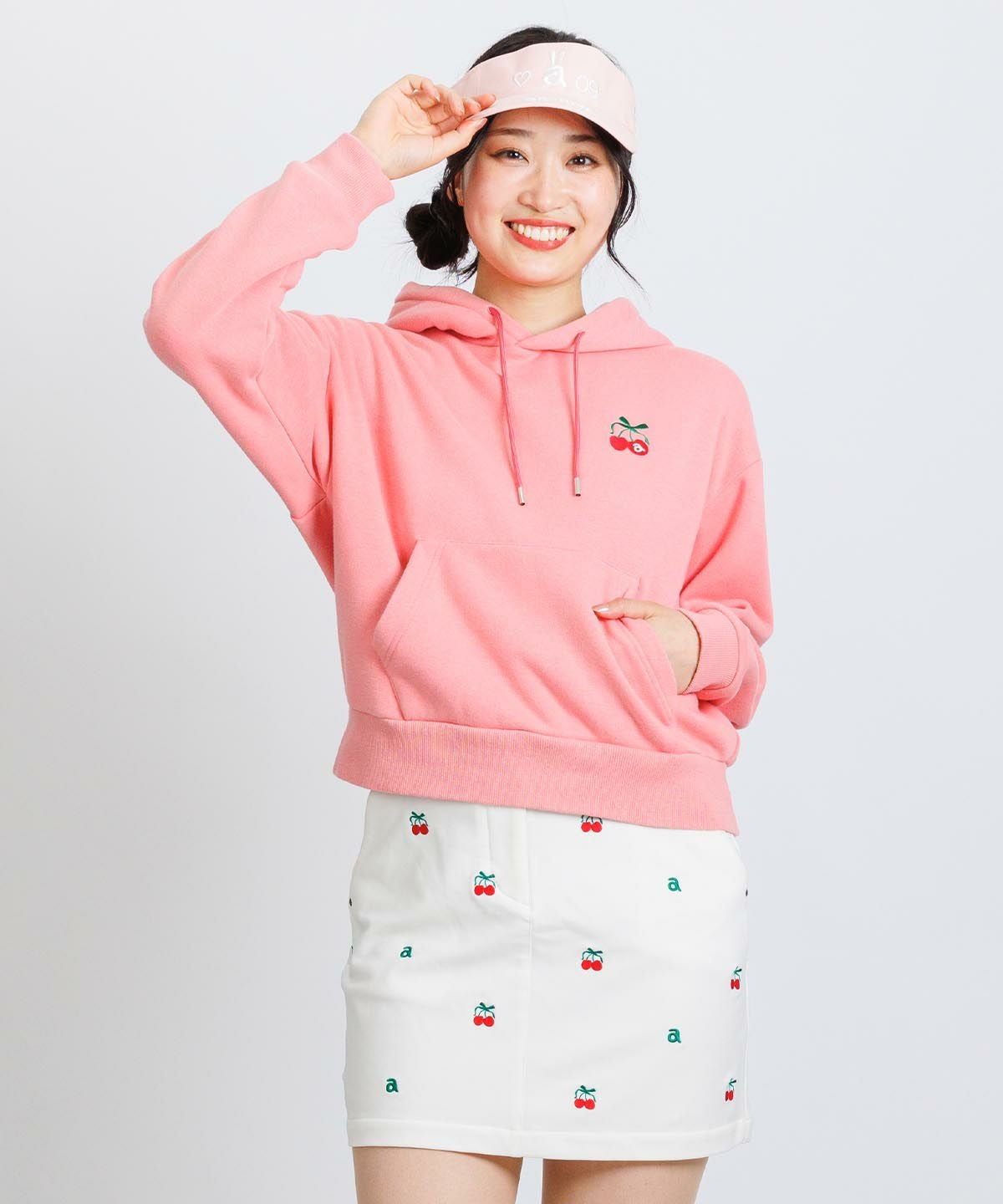 チェリー柄裏起毛パーカー|アルチビオ - ゴルフウェアや婦人服通販