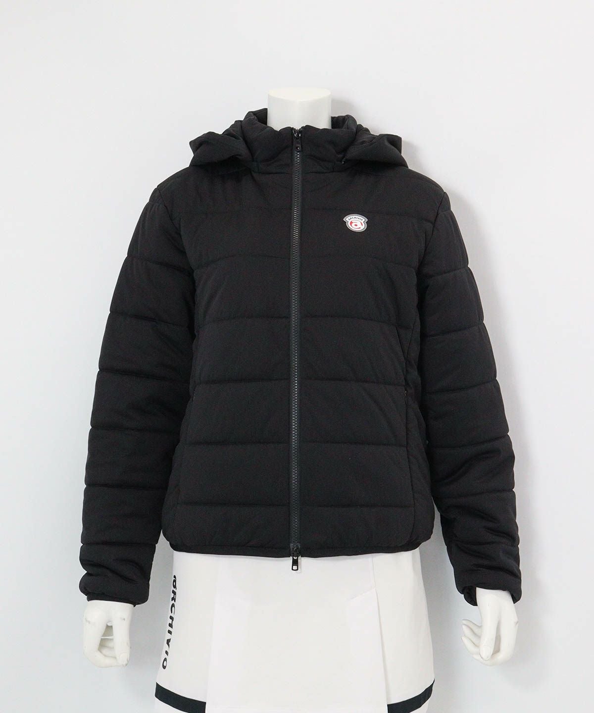 防風保温中綿ジップブルゾン(ブラック)前