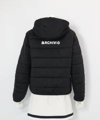 防風保温中綿ジップブルゾン(ブラック)後ろ