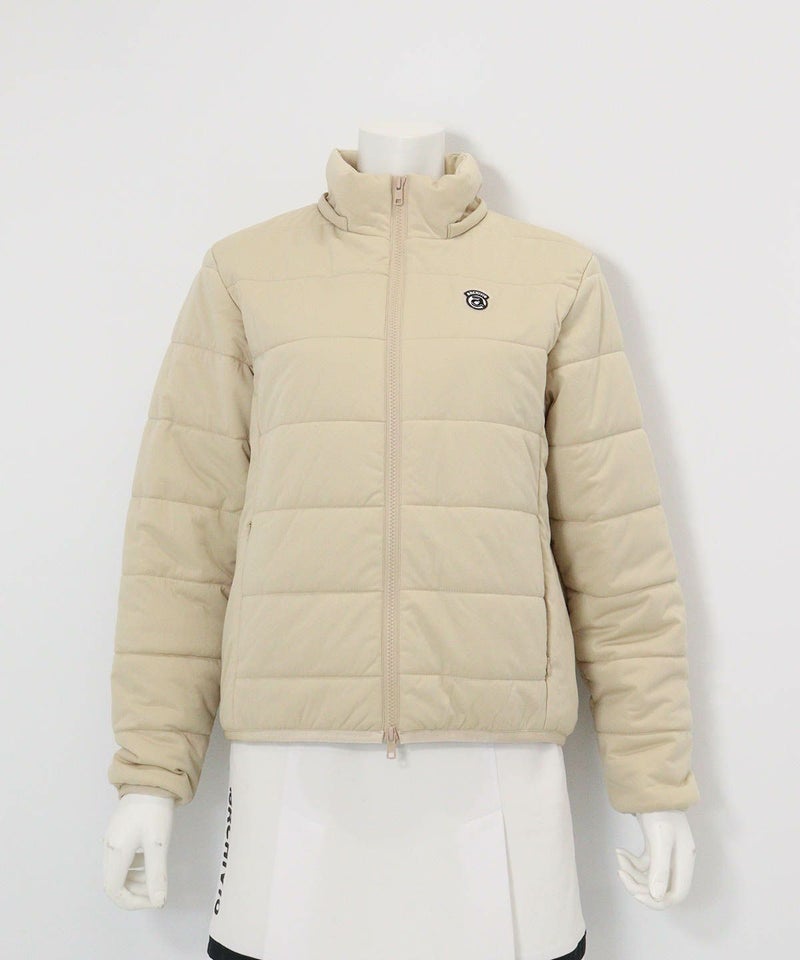 防風保温中綿ジップブルゾン(ベージュ)前