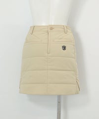 防風保温中綿キルトスカート(ベージュ)後ろ