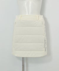 防風保温中綿キルトスカート(ホワイト)前