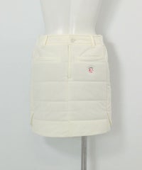 防風保温中綿キルトスカート(ホワイト)後ろ