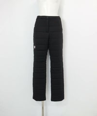 防風保温中綿キルトパンツ(ブラック)前